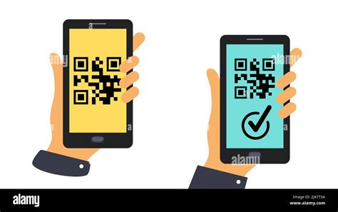 Escanea El Icono Plano Del Código Qr Con El Teléfono Smartphone En La Mano Código Qr Para