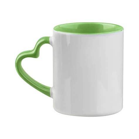 Mug Funny With Heart Shaped Handle Light Green Light Green Mugs And