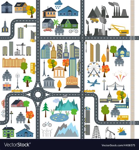 City map generator map example elements Royalty Free Vector