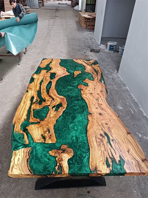 Custom Order Emerald Green Epoxy Table Resin Table River Etsy