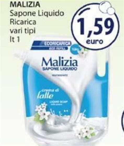 Malizia Sapone Liquido Ricarica Vari Tipi Lt Offerta Di Acqua Sapone