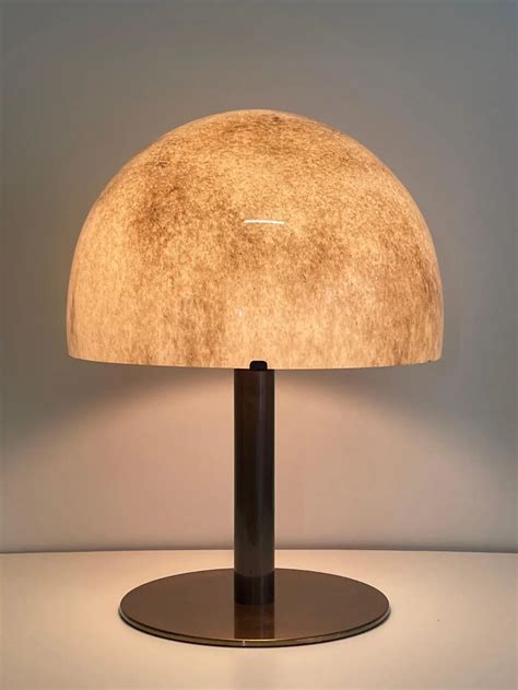 Large Murano Glas And Brass Mushroom Table Lamp By Barovier And Toso