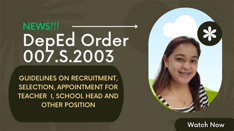 DepEd Order 007 Series 2023 Guidelines On Recruitment Selection And