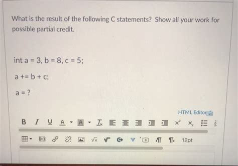 Solved What Is The Result Of The Following C Statements Chegg