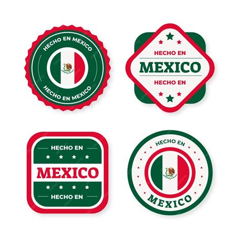 premium vector flat design hecho en mexico label collection