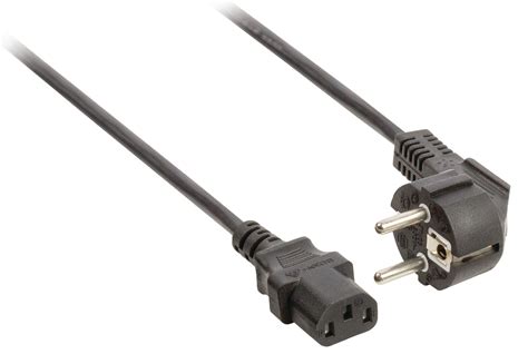 Schuko Power Cable Angled Schuko Male IEC 320 C13 1 80 M Black