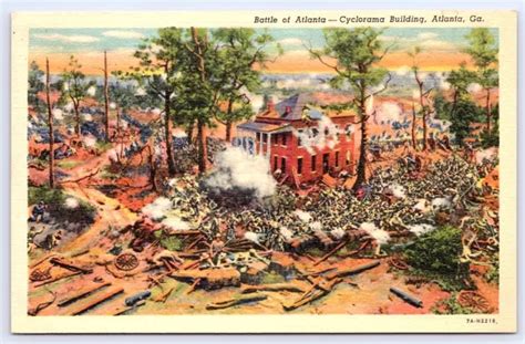 Battle Of Atlanta 1864 Georgia Cyclorama Building Civil War Postcard