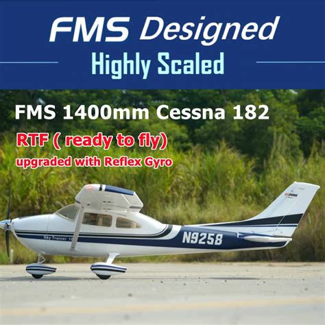 FMS RC Airplane Sky Trainer Cessna 182 1400mm 1 4m 5CH With Flaps LED