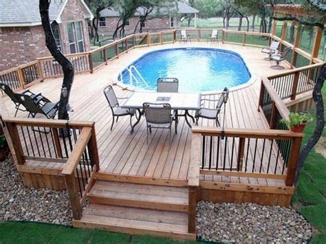 Oval Above Ground Pool Deck Plans Above Ground Pool Decks Swimming Pool Decks Pool Deck Plans