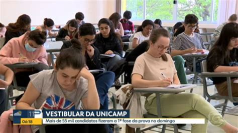 V Deo Milhares De Estudantes Fizeram Fase Da Unicamp Bom Dia Sp G