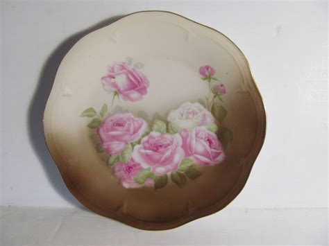 Beautiful Pink Roses Hand Painted Plate Mignon Bavaria Roses Bavaria Z