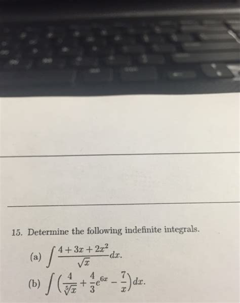 Solved Determine The Following Indefinite Integrals