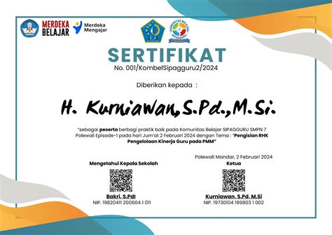 Contoh Sertifikat Komunitas Belajar Smpn Ppt