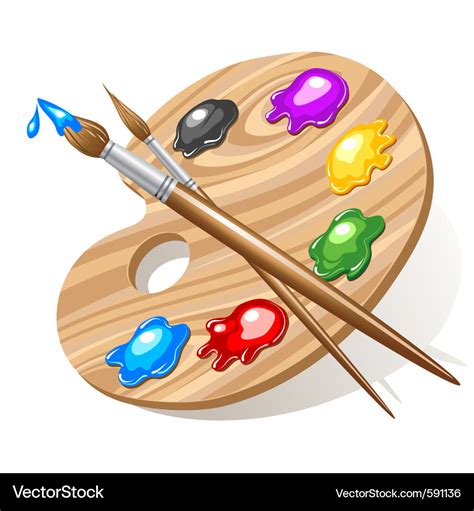 Wooden art palette Royalty Free Vector Image - VectorStock