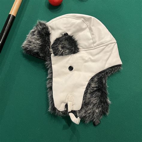 Y2k Leather Ushanka Trapper Hat Depop