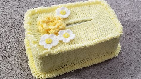 How To Crochet Tissue Box Cover Youtube