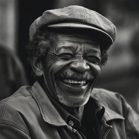 Premium AI Image | Portrait of happy smiling old black man