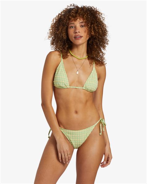 Wave Check Tri Bikini Top For Women Billabong