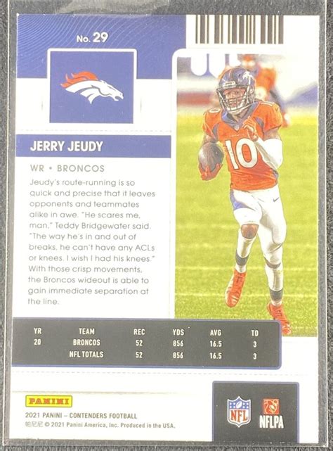 Panini Contenders Jerry Jeudy Season Ticket Broncos Ebay