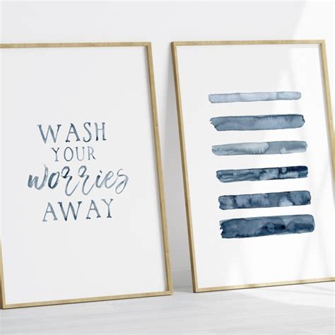 Wash Your Worries Away Bathroom Wall Art Guest Bathroom Etsy Australia