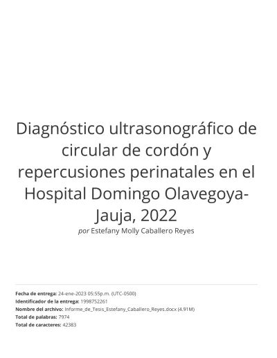 Diagn Stico Ultrasonogr Fico De Circular De Cord N Y Repercusiones