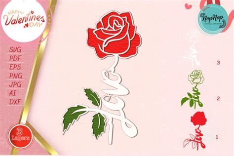 D Love And Rose Graphic By Nopnop Mandala Design Creative Fabrica