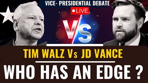 LIVE Vice Presidential Debate | Tim Walz Vs JD Vance Debate | US ...