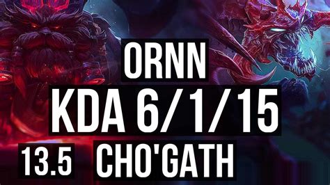 ORNN Vs CHO GATH TOP 6 1 15 Dominating TR Master 13 5 YouTube