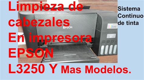 Como Hacer Limpieza De Cabezales Epson L L L Youtube