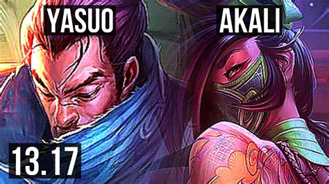 YASUO Vs AKALI MID 2 0M Mastery 2 1 4 300 Games KR Grandmaster