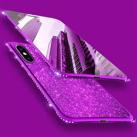 Rhinestone Glitter Frame Case For Iphone X 6 6s 7 8 Plus Cover Cute Diamond Phone Cases For