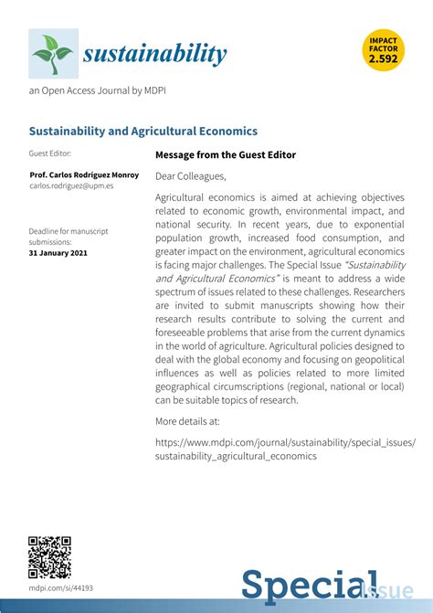 (PDF) SUSTAINABILITY AND AGRICULTURAL ECONOMICS IN "Sustainability ...