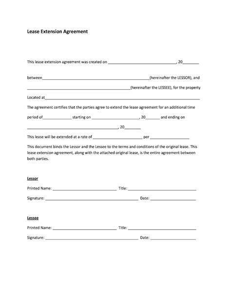 Lease Extension Agreement Fill And Sign Printable Template Online 8