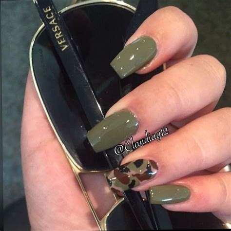 Olive Green Coffin Nails Matte Olive Green Nails Olive Nails Green