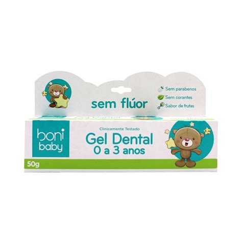 Creme Dental Bebe 1 Ano - Creme Dental Sem Flúor Para Bebê 0 a 3 Anos 50g - Boni Baby