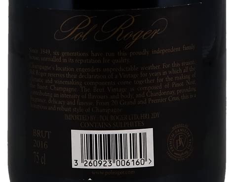 Champagne Pol Roger Vintage Brut 2016