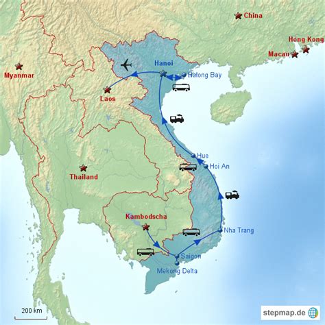 Stepmap Vietnam Landkarte F R Vietnam