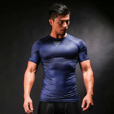 Mens Mma Rash Guard Running Compression Tops Sports Training