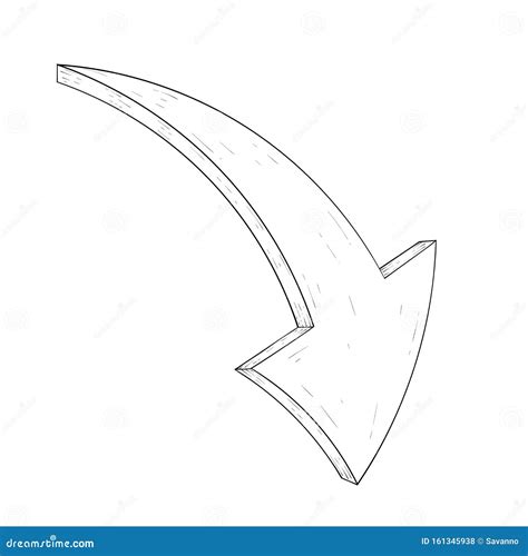 Down Arrow Hand Drawn Sketch Stock Vector Illustration Of Point