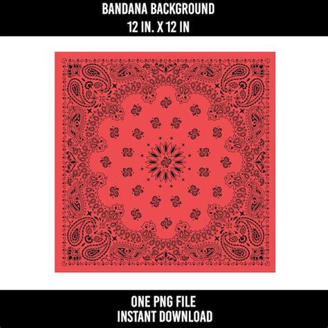 Red Bandana Sublimation Background Clipart PNG Western Print - Etsy