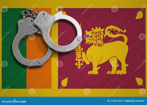 Sri Lanka Flag and Police Handcuffs. the Concept of Crime and Offenses ...