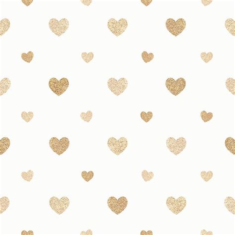 Seamless Glittery Gold Hearts Patterned Background Free Image By