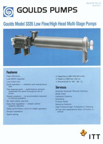 Goulds Cv Vertical Sump And Process Pumps Goulds Pumps