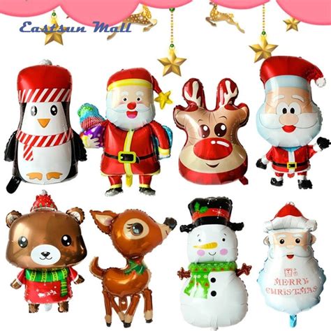 Merry Christmas Foil Balloons Santa Claus Balloon Snowman Christmas