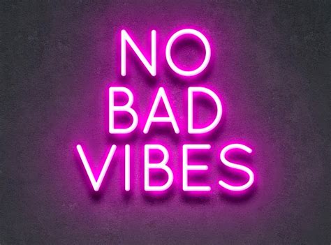 No Bad Vibes Pink Neon Sign Very Nice Pic Neon Signs