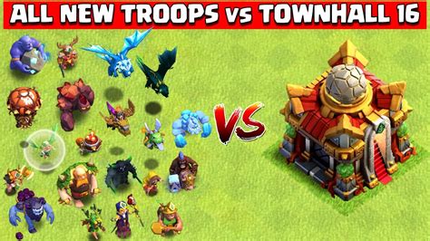 Town Hall 16 Vs All Troops | Clash of Clans coc | New Th16 vs All new ...