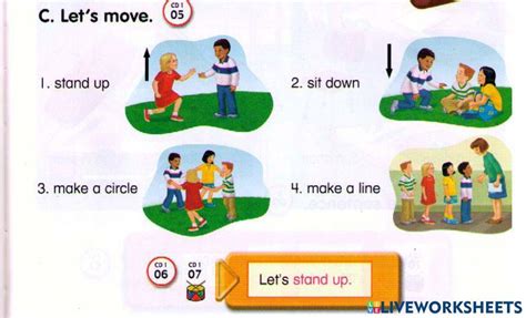 Lets Move Stand Up Sit Down Worksheet Live Worksheets