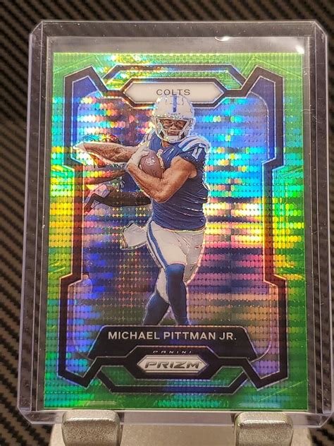 2023 Panini Prizm 129 Michael Pittman Jr Green Pulsar Prizm Colts