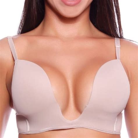 Sutia Decote Profundo Em U Modelo Bojo Push Up Efeito Silicone