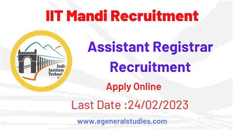 Iit Mandi Assistant Registrar Recruitment 2023 General Studies